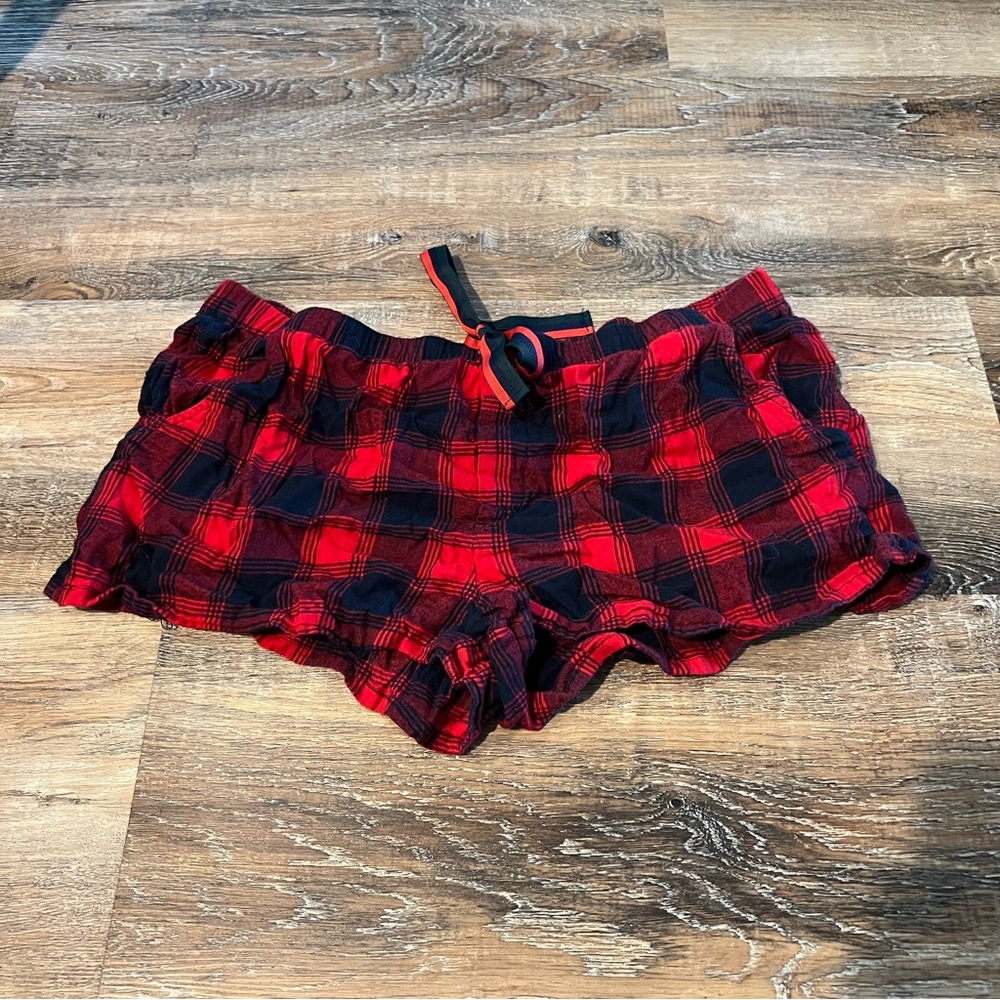 Red and Black Plaid Shorts